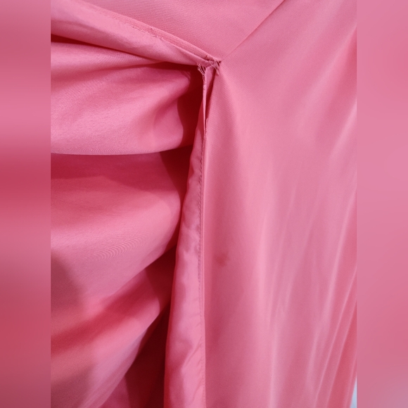 AZAZIE Coral Pink A-Line Sweetheart Plus Size Bridesmaid Wedding Maxi Dress - Picture 10 of 12